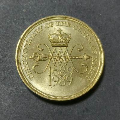 【游宝包邮场】蛇年第102期 英系国家硬币 - 英国-2镑 1989年 大版皇冠