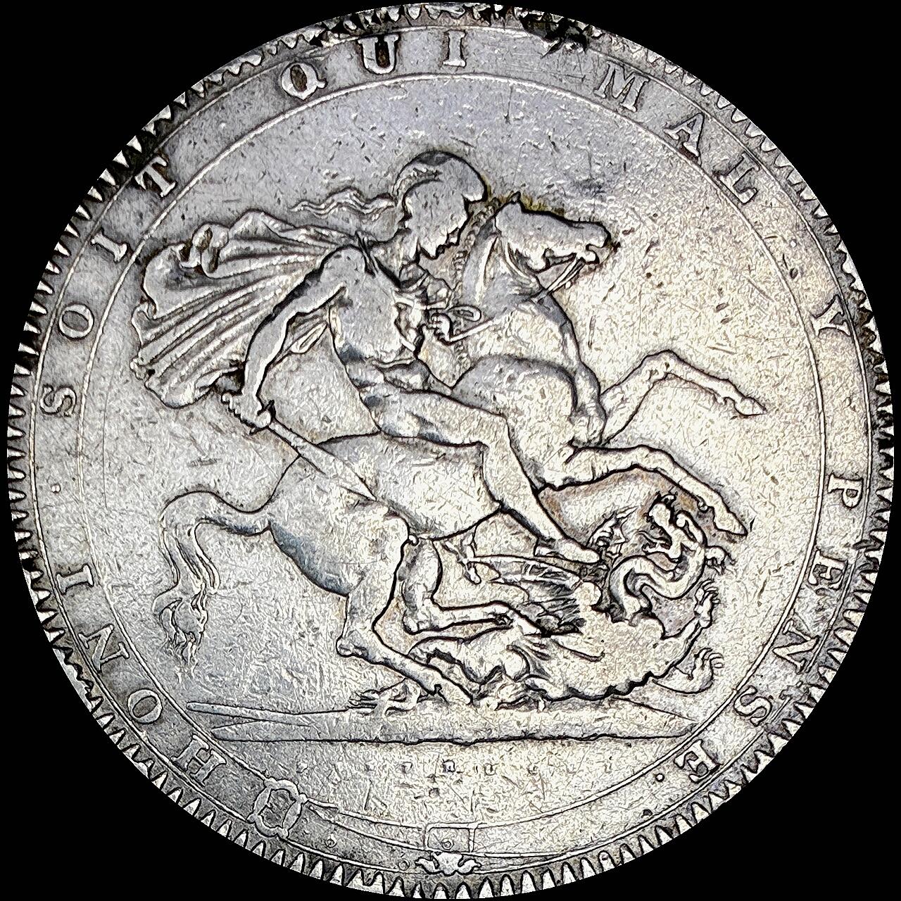 【雨安】【直播拍卖】【世界币章121期-裸币】2025-12-26 周五 19:30 保真 [裸币各国] Great Britain 英国 1克朗 1818年 乔治三世