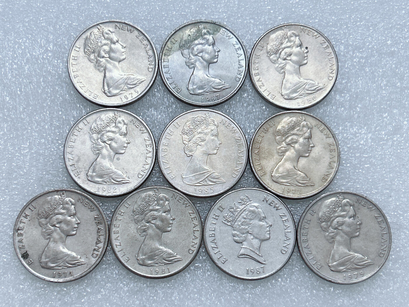 第一海外回流一元起拍收藏 散集专场  第281期 新西兰20分硬币 10枚