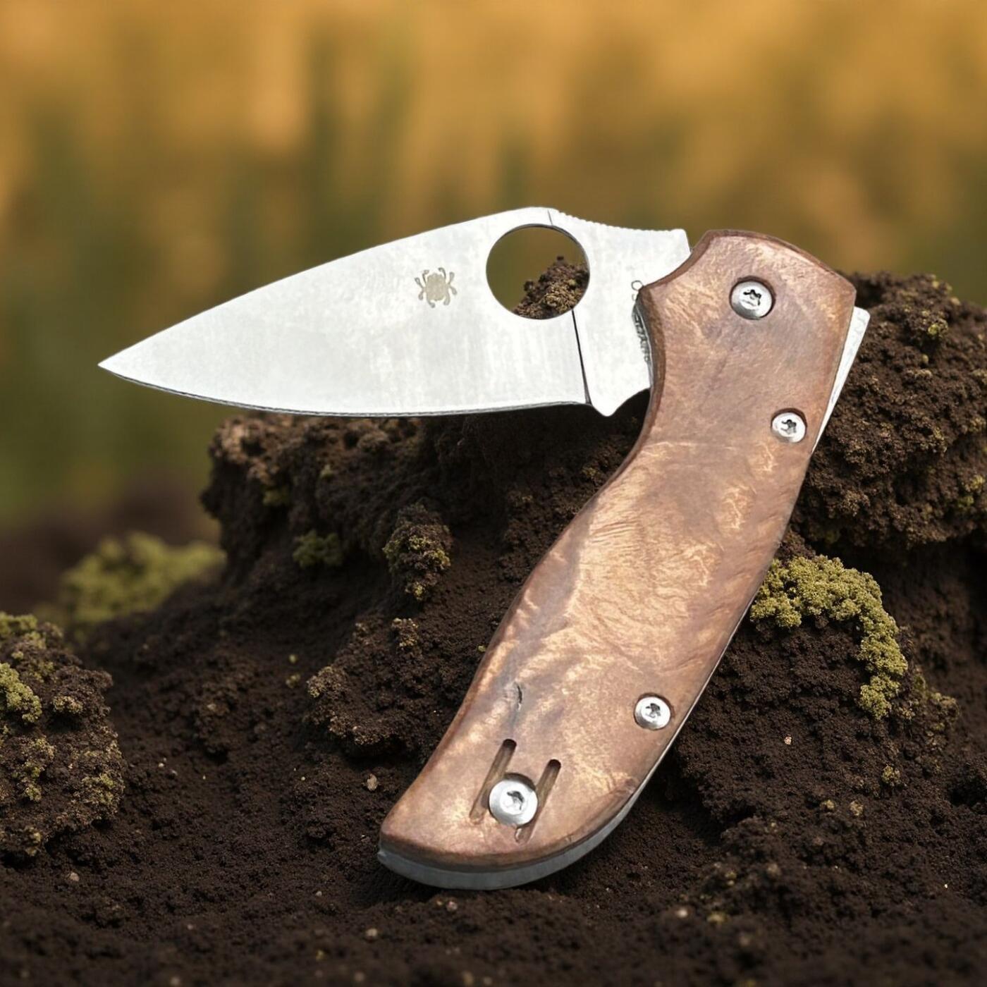 蜘蛛 c152影木柄折刀