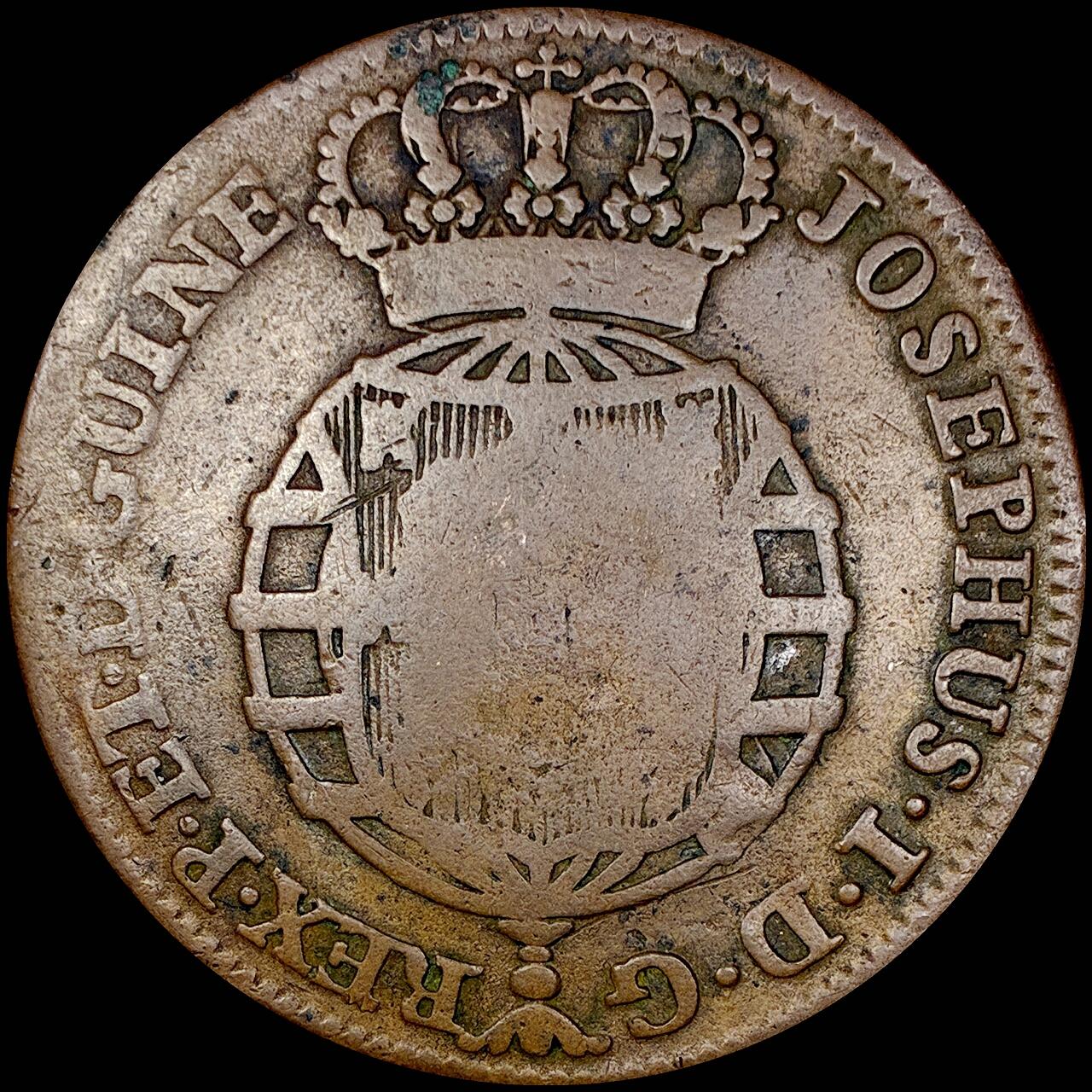 【雨安】【直播拍卖】【世界币章121期-裸币】2025-12-26 周五 19:30 保真 [裸币各国] Angola 葡属安哥拉 1Macuta 1763年 加盖