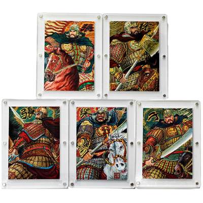 白泽拍卖卡牌手绘专场第30期（白金之夜 跨年大拍） - 2025 昆仑万象手绘卡 权迎东手绘 五子良将1套 5张 大卡 尺寸：8.7cm*12.4cm  权迎东亲签 卡砖封装