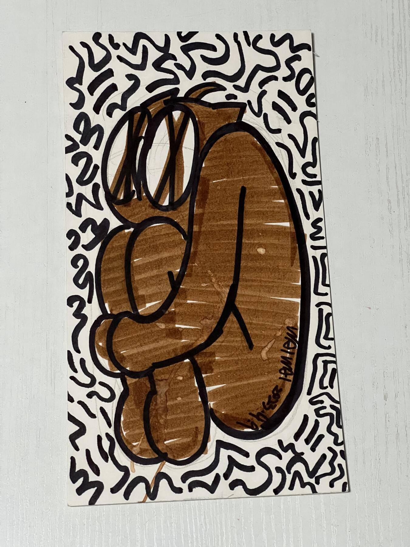 零元拍：代客拍歪歪亲笔签名亲绘原画色卡，尺寸：12.9X24.3CM，不是复制画哦