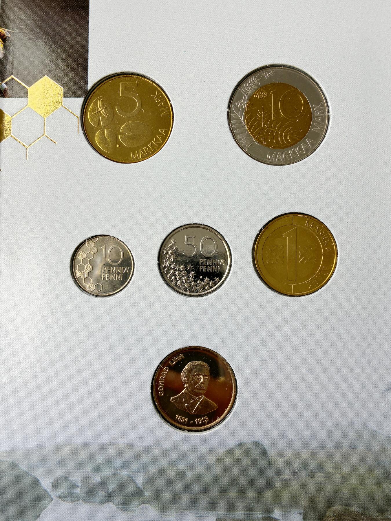 【雨安】【直播拍卖】【世界币章121期-裸币】2025-12-26 周五 19:30 保真 [现代套币] Finland 芬兰 套币 1995年 2套