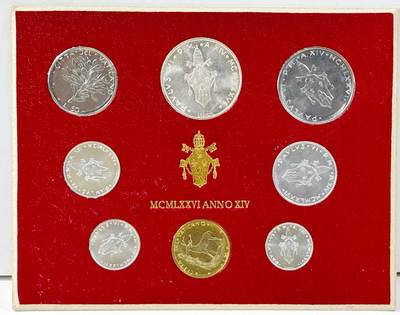 【雨安】【直播拍卖】【世界币章121期-裸币】2025-12-26 周五 19:30 保真 - [现代套币] Vatican 梵蒂冈 套币 1976年