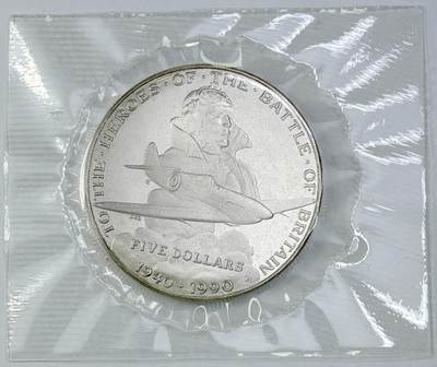 【雨安】【直播拍卖】【世界币章121期-裸币】2025-12-26 周五 19:30 保真 - [现代裸币] Marshall Islands 马绍尔群岛 5元 1990年 英国空战英雄