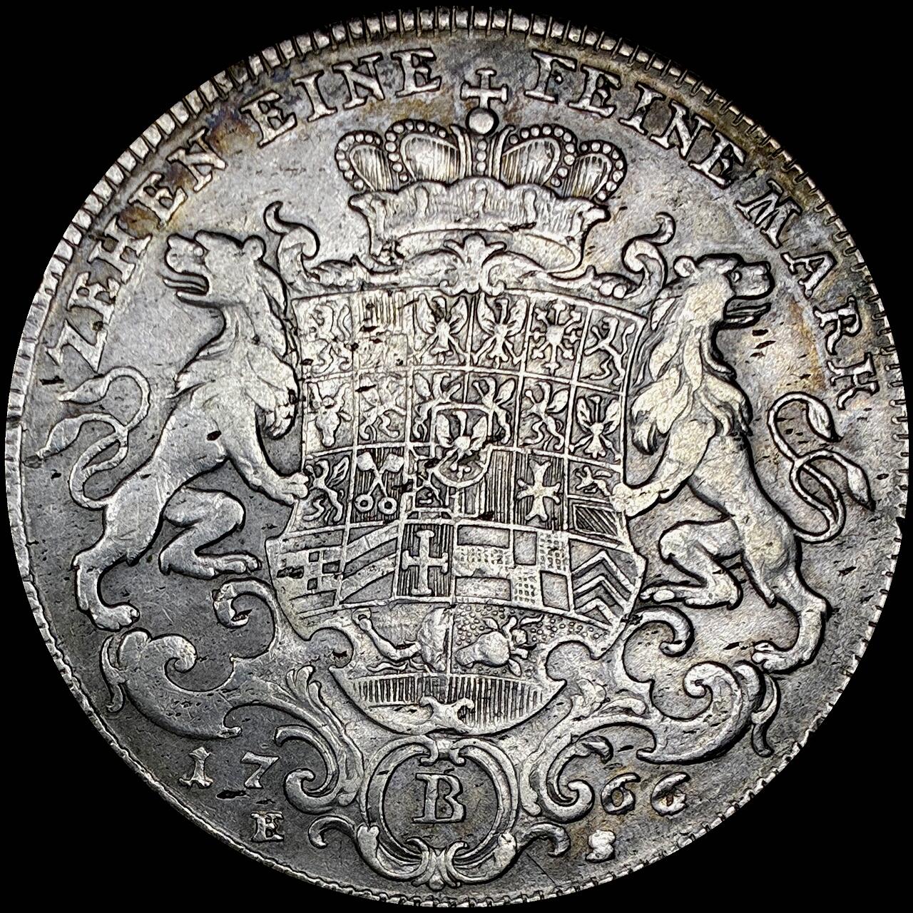 【雨安】【直播拍卖】【世界币章121期-裸币】2025-12-26 周五 19:30 保真 [裸币德国] Germany 德国 德意志 1泰勒 Brandenburg-Bayreuth勃兰登堡-拜律特 1766年