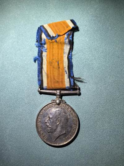 盛世勋华——号角文化勋章邮票专场拍卖第295期 - 英国一战战争奖章 银制 重1盎司925银 原绶带带边铭