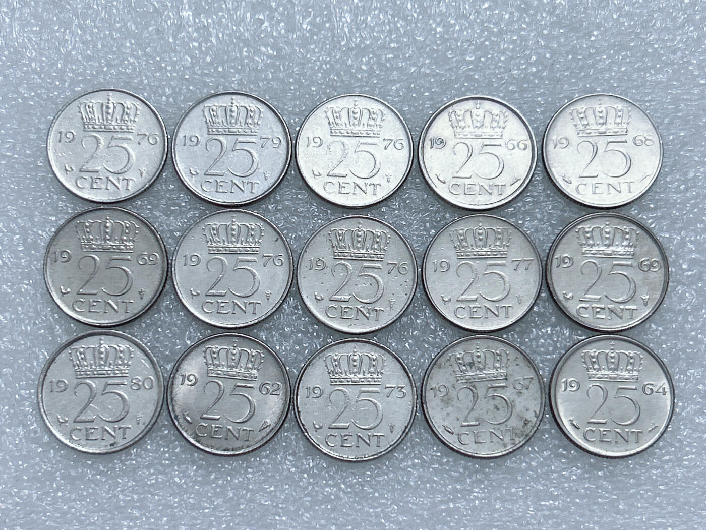 第一海外回流一元起拍收藏 散集专场  第281期 荷兰25分硬币 朱丽安娜 15枚