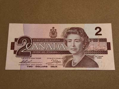 【礼羽收藏】🌏世界钱币拍卖第117期 - 加拿大2元 1986年鸟版 全新UNC