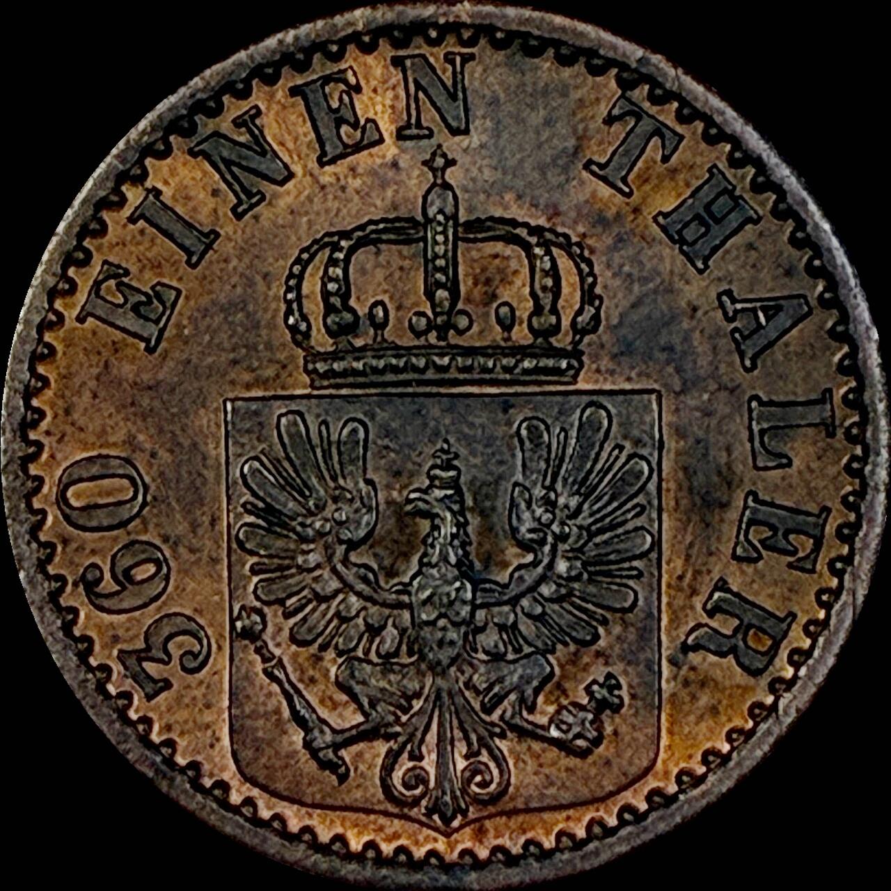 【雨安】【直播拍卖】【世界币章121期-裸币】2025-12-26 周五 19:30 保真 [裸币德国] Germany 德国 德意志 普鲁士 1芬尼 1873年