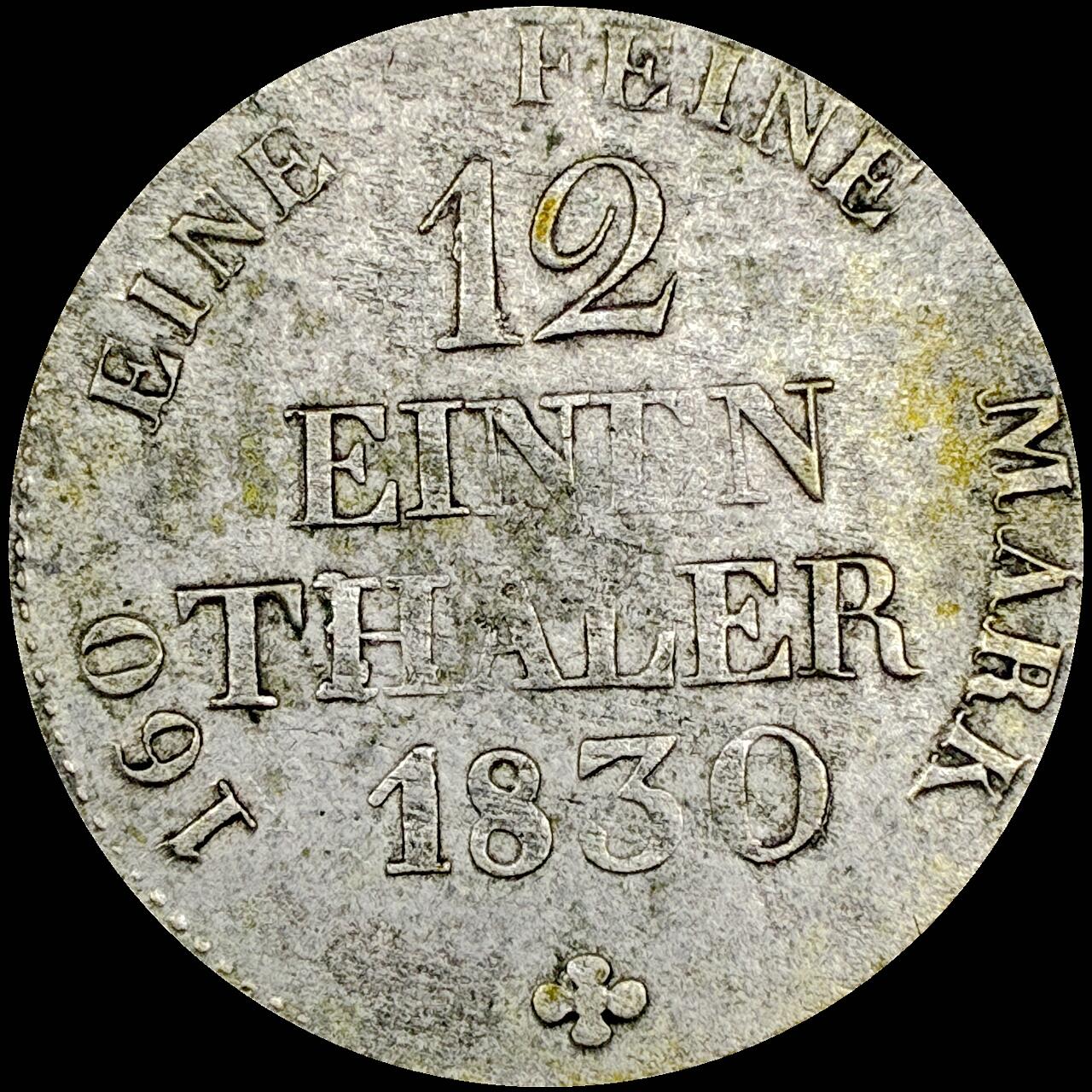 【雨安】【直播拍卖】【世界币章121期-裸币】2025-12-26 周五 19:30 保真 [裸币德国] Germany 德国 德意志 萨克森 1/12泰勒 1830年