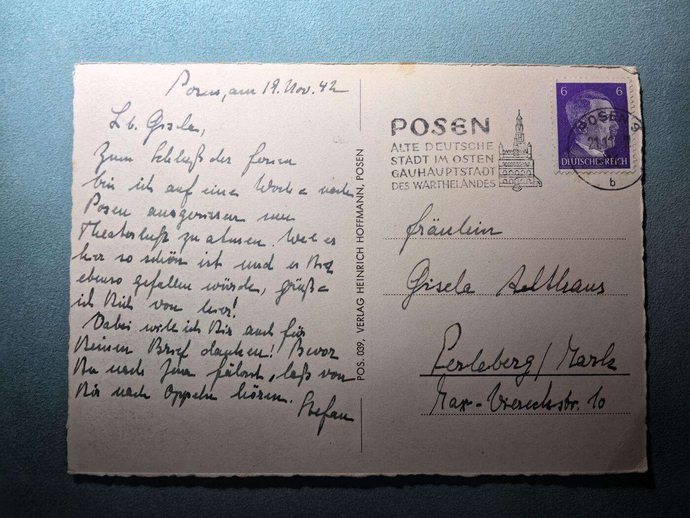 盛世勋华——号角文化勋章邮票专场拍卖第295期 德国（1939）1942年实寄明信片 贴小胡子邮票 布列斯劳市政厅