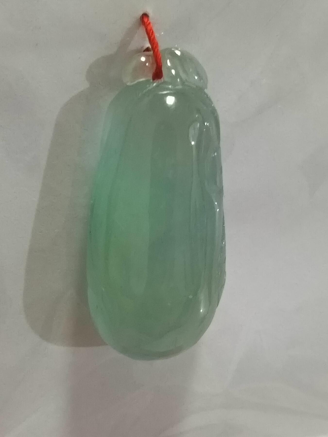 天然翡翠冰种福瓜吊坠