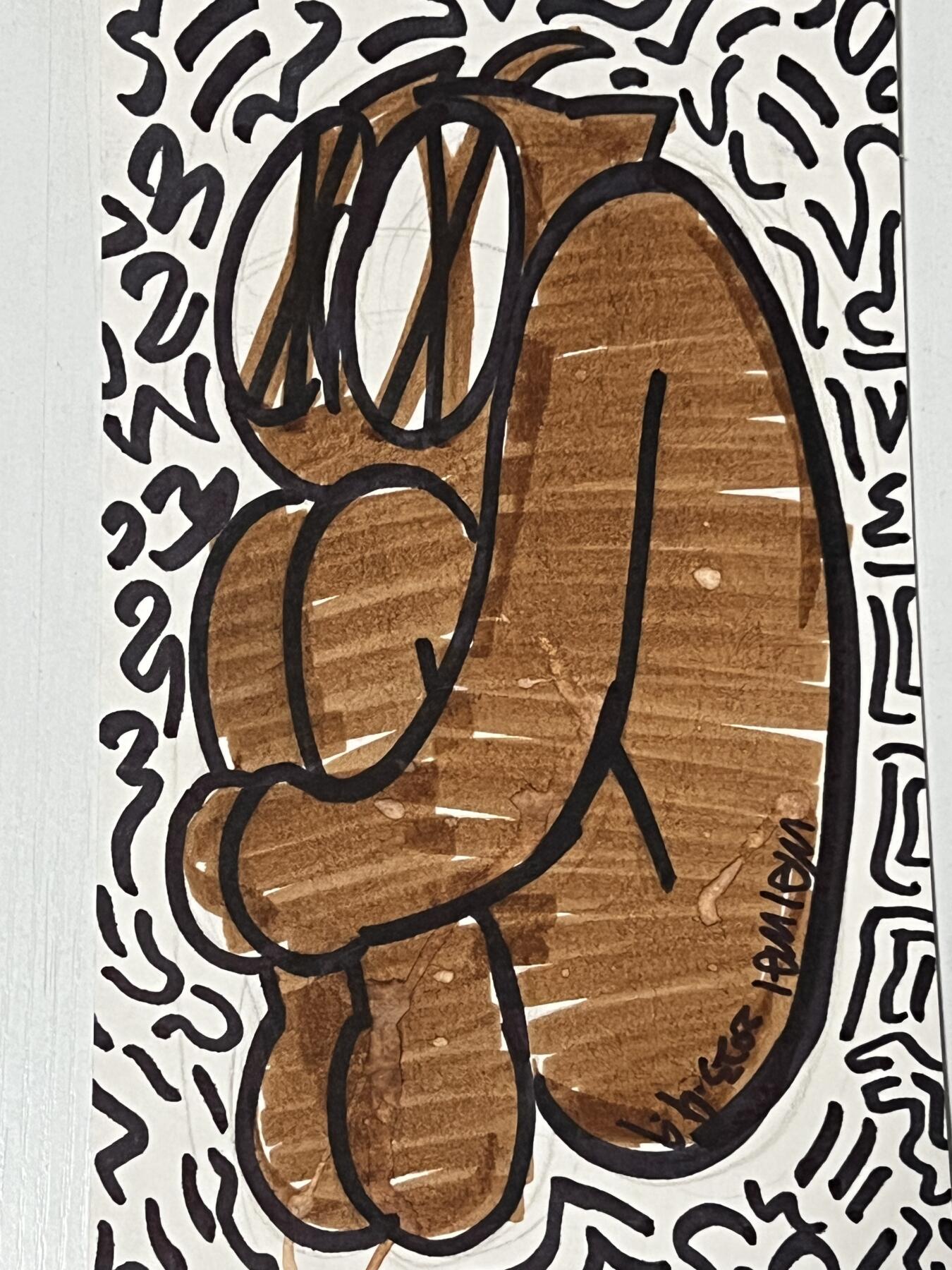 零元拍：代客拍歪歪亲笔签名亲绘原画色卡，尺寸：12.9X24.3CM，不是复制画哦