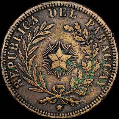 【雨安】【直播拍卖】【世界币章121期-裸币】2025-12-26 周五 19:30 保真 - [裸币各国] Paraguay 巴拉圭 4分 1870年