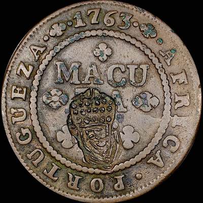 【雨安】【直播拍卖】【世界币章121期-裸币】2025-12-26 周五 19:30 保真 - [裸币各国] Angola 葡属安哥拉 1Macuta 1763年 加盖