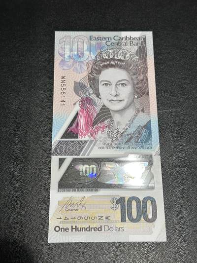 《外钞收藏家》第五百九十七期（年底收官场）（本平台长期征集拍品、欢迎藏友们联系合作） - 2019年东加勒比100元 全新UNC