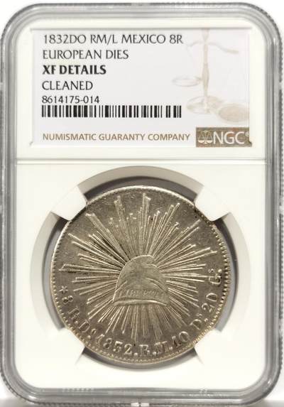博洋堂世界钱币拍卖第154期（全场包邮） - NGC XF 极美墨西哥花边鹰洋1832DO RM/L 骑字版 欧洲鹰 好品相
