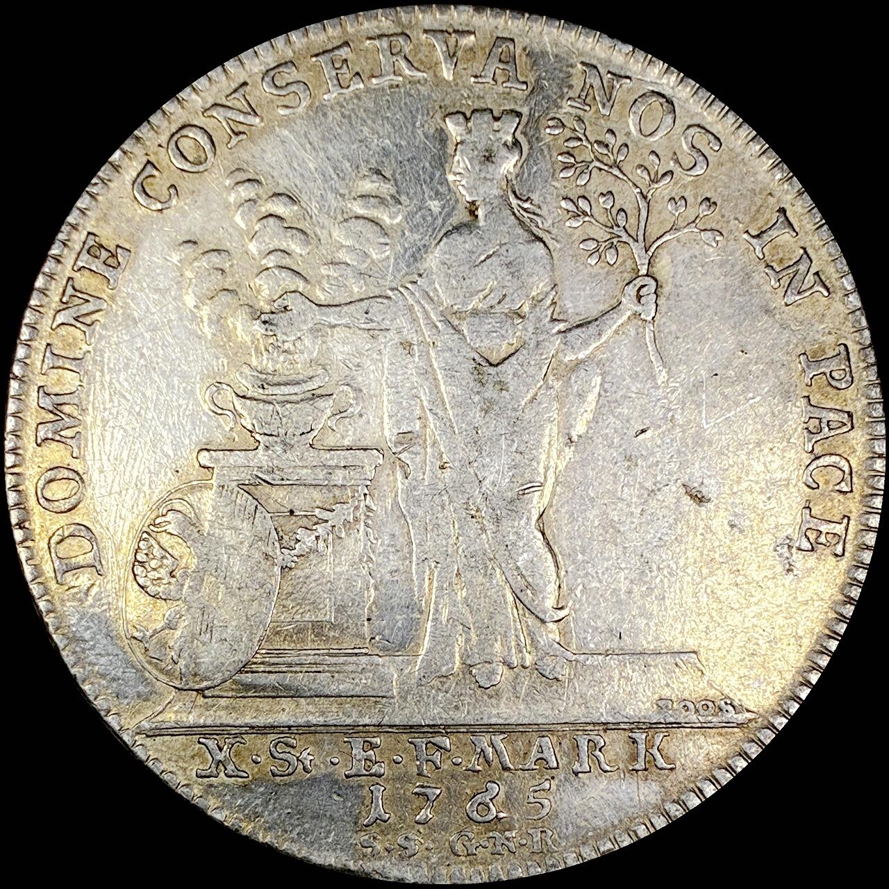 【雨安】【直播拍卖】【世界币章121期-裸币】2025-12-26 周五 19:30 保真 [裸币德国] Germany 德国 德意志 1泰勒 Nurnburg纽伦堡 KM#0339 (1765) 和平女神 1765年