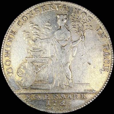 【雨安】【直播拍卖】【世界币章121期-裸币】2025-12-26 周五 19:30 保真 - [裸币德国] Germany 德国 德意志 1泰勒 Nurnburg纽伦堡 KM#0339 (1765) 和平女神 1765年