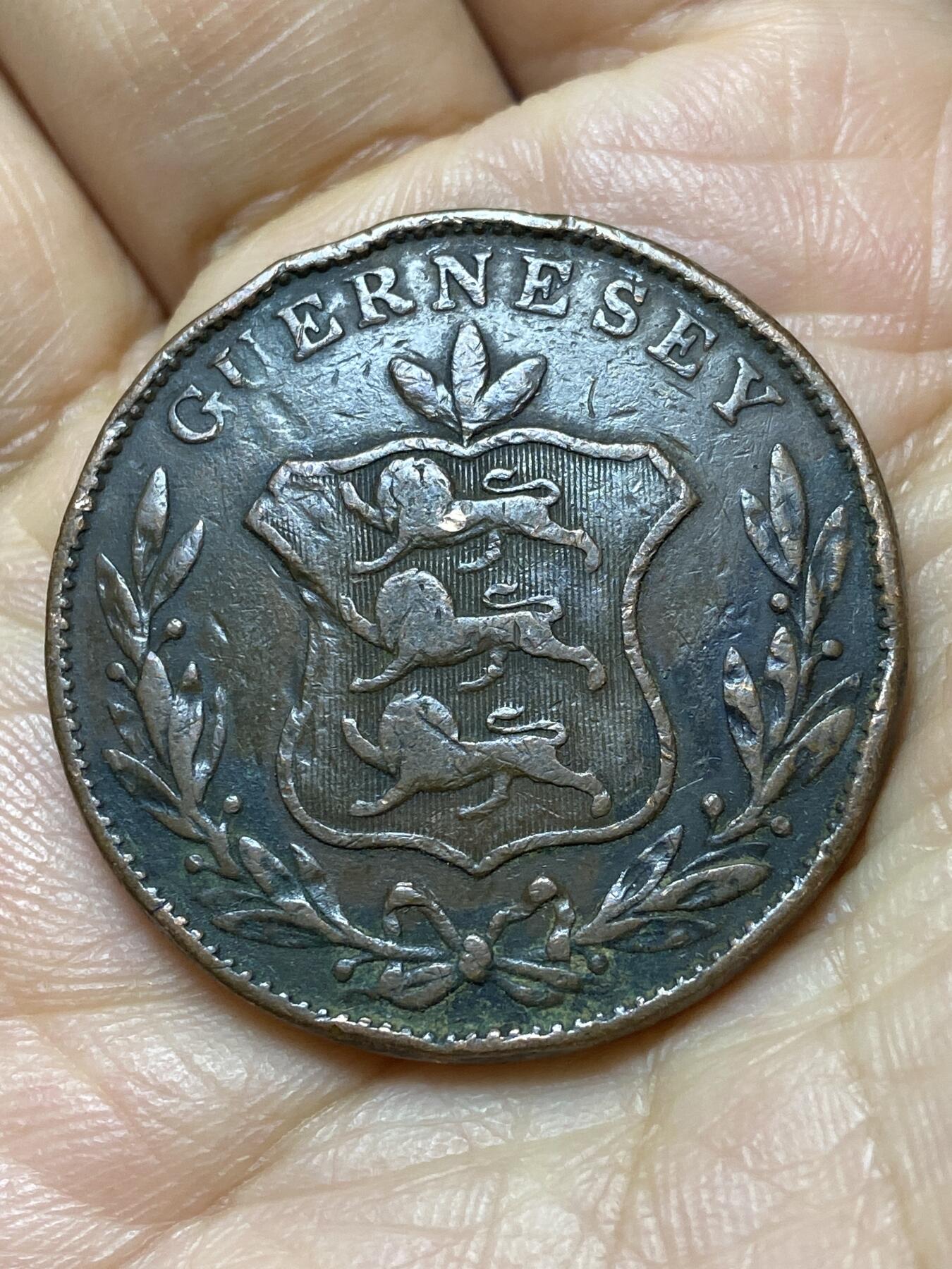 2025年第一百四十四场(总第一百七十场）品种丰富英国一线回流散币年末特拍场第一场(免佣金) 少见厚重–英属根西岛🇬🇬1834年8道布(第一版8道布，威廉四世时期，首发年仅发行2年)