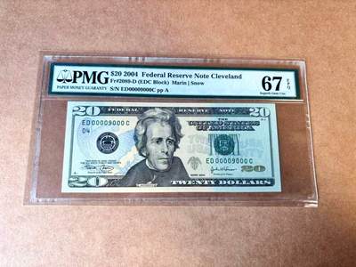 【Blue Auction】世界纸币精拍第767期——18级TOP拍卖/信誉/品质/专业/高效💫 - 【9000小号 倒置号】美国 2004年20美金 PMG67EPQ 