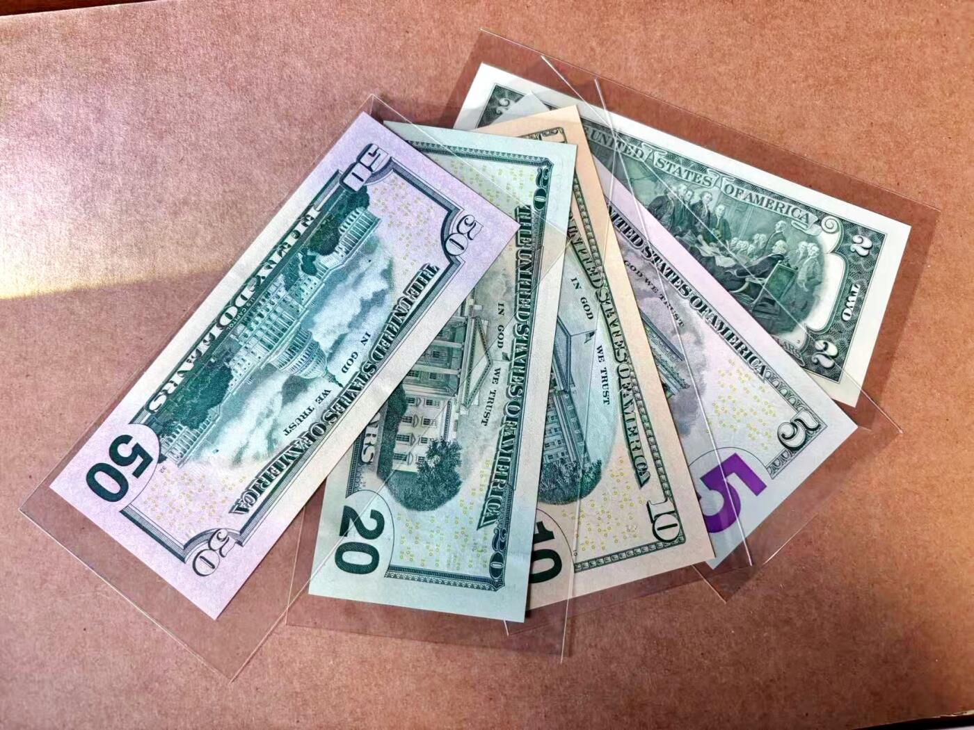 【Blue Auction】世界纸币精拍第767期——18级TOP拍卖/信誉/品质/专业/高效💫 【一组5张 含无47】美国 2-50美金 全新UNC