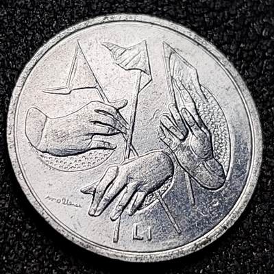 泉币菌-第153场-平安夜专场 - 原光极美 圣马力诺1976年1里拉铝制纪念币 17mm