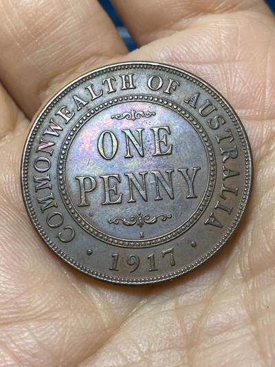 2025年第一百四十四场(总第一百七十场）品种丰富英国一线回流散币年末特拍场第一场(免佣金) - 好品–澳大利亚🇦🇺1917年1便士(乔治五世时期，I标加尔各答造)