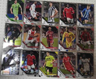 龙虎卡牌-六九场（无佣金，周六结拍，欢迎送拍） - 15张不重复 Topps Chrome UEFA Champions League系列（平行折射卡）