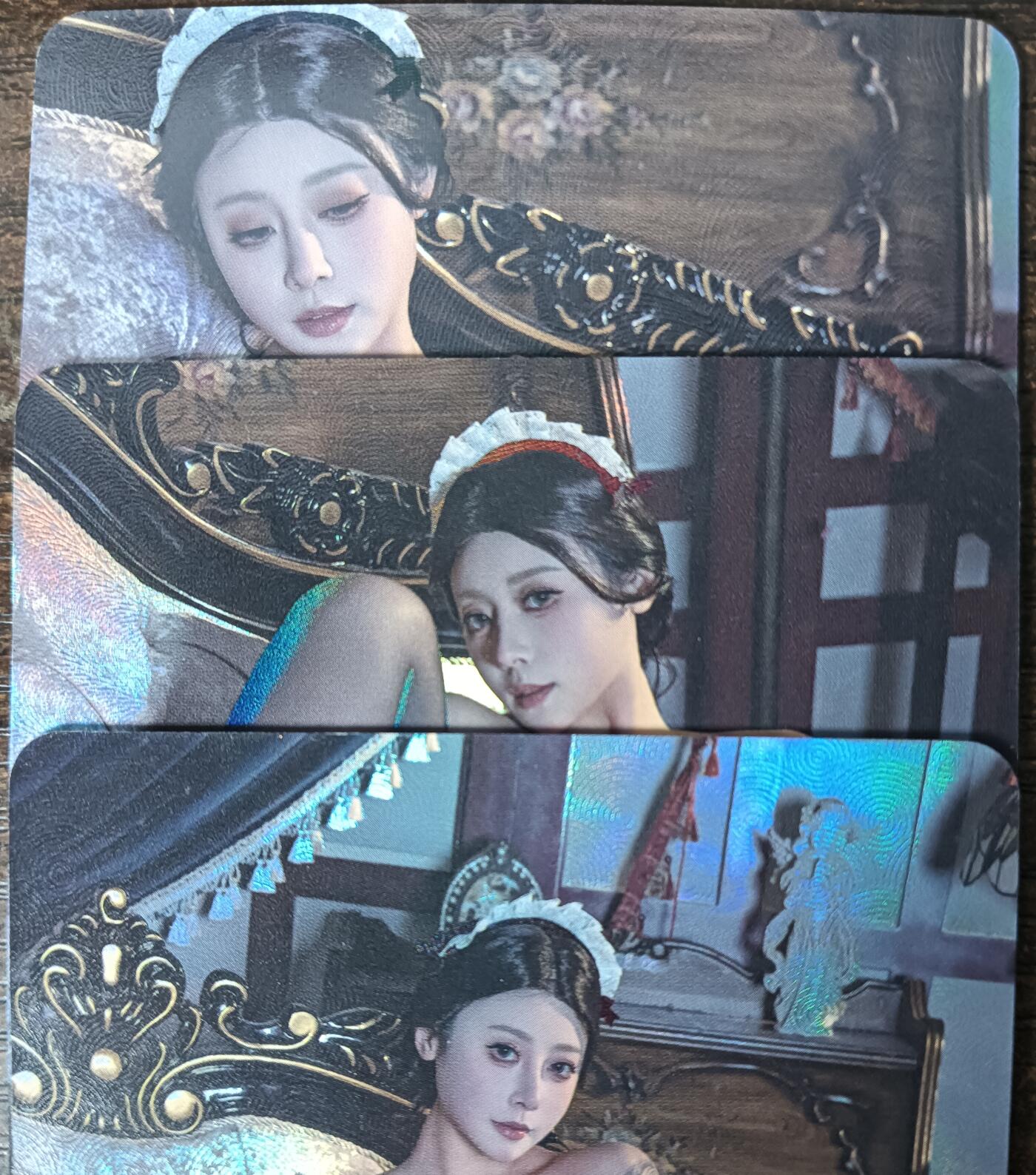 花开卡拍第53期（12月28号周日截拍，品控勿拍!!!拍品不寄存，运费5元，自制卡难免瑕疵，可能存在轻微撞角爆边等出厂瑕疵，品控介意勿拍！） 墨卡文创 COS番外 3张彩闪