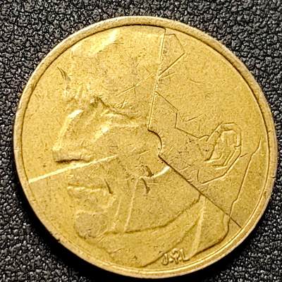 泉币菌-第154场-圣诞节专场 - 1986比利时5法郎硬币分裂的人格铜币24mm