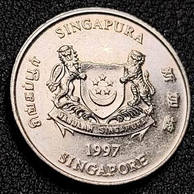 泉币菌-第154场-圣诞节专场 - 1997 新加坡20分21.3mm花 