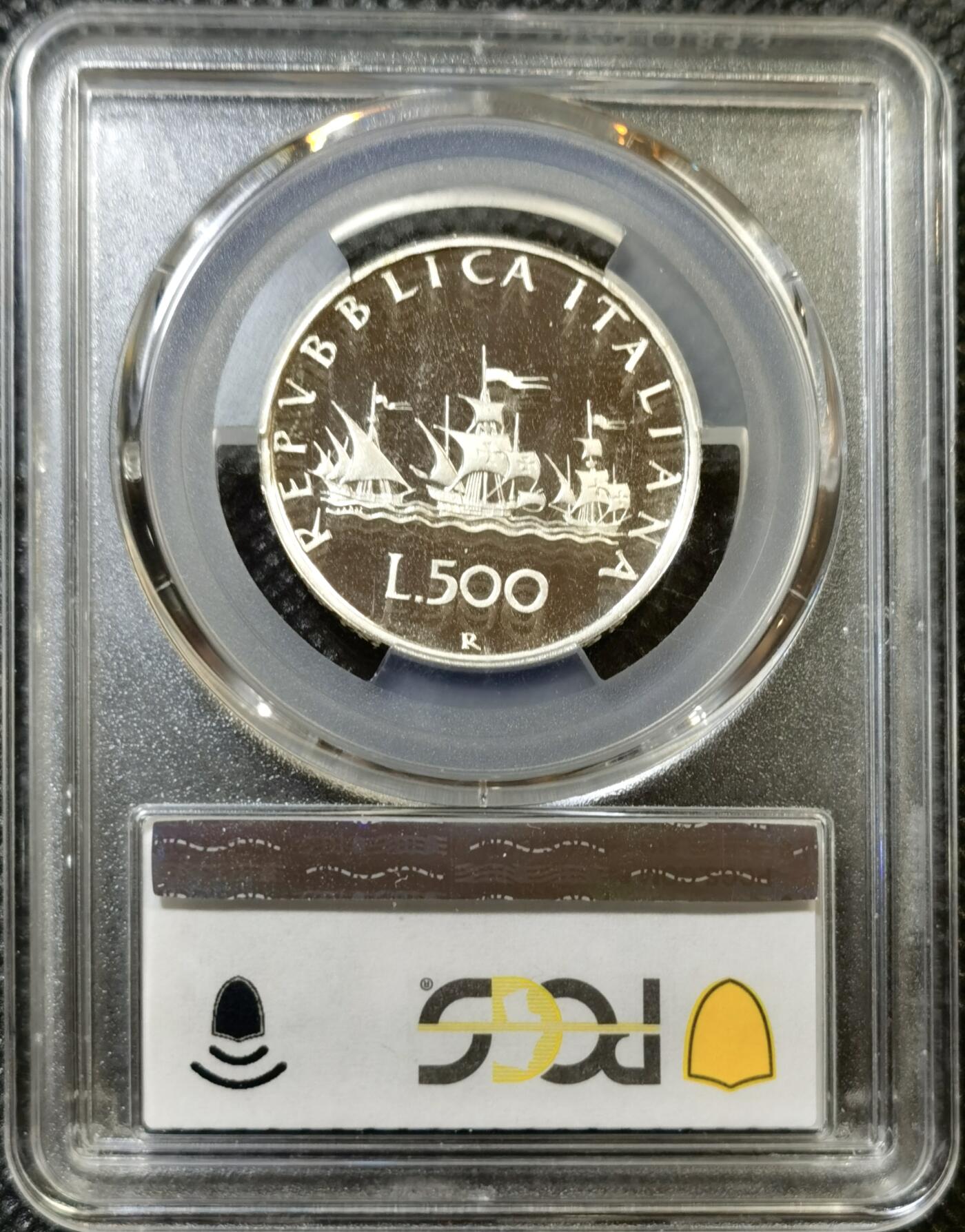 甄臻铺-世界币章拍卖（第45期）精品场拍品征集中，送拍享返佣金等优惠多多 PCGS- PR68DCAM 意大利 帆船少女500里拉 精制银币