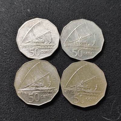 【全场包邮】纯粹捡漏拍488场（免费代拍第25场） - 斐济各年份50分原住民帆船4枚一组