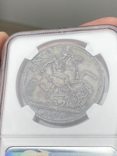 万国钱币拍卖第058期（万国新年大拍） NGC AU58 1821年SECUNDO英国乔治四世马剑克朗 英国马剑系列中的名誉品种 Pistrucci倾力之作 浓郁酱彩 高点极佳