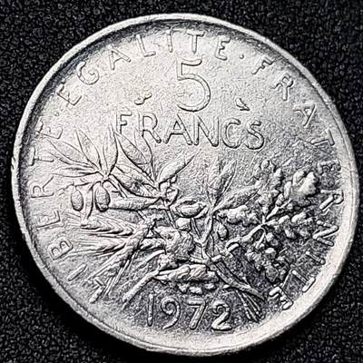 泉币菌-第154场-圣诞节专场 - 法国5法郎直径29mm播种少女1972