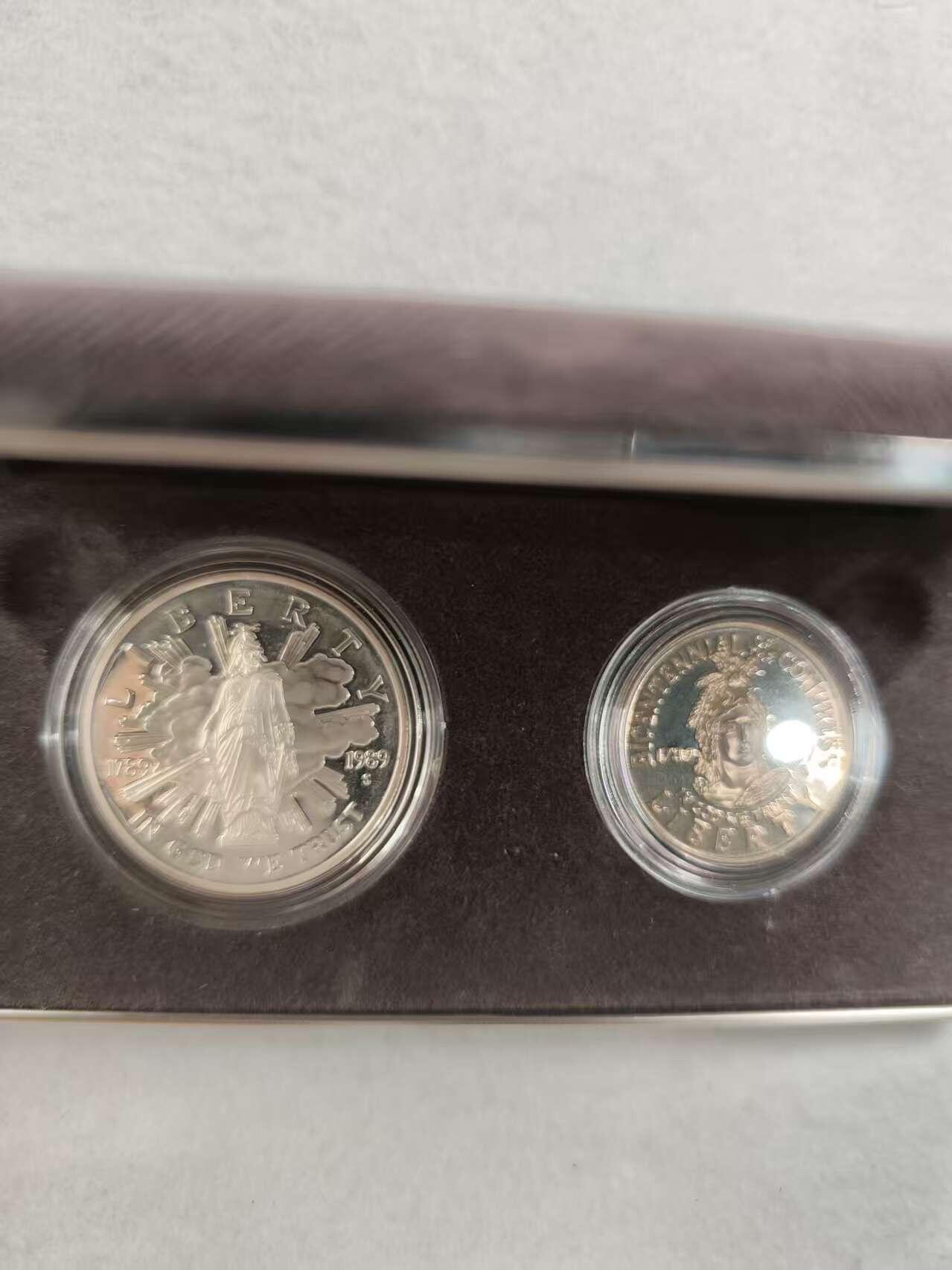 G&W世界散币，银币处理专场（第40场） 美国1989年2枚 1银1镍