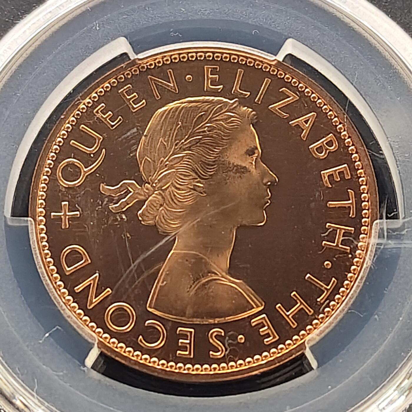 【全场包邮】纯粹捡漏拍489场（免费代拍第26场） 【收藏级·亚军分】新西兰1965年1便士精制SP铜样币-PCGS SP67 RD