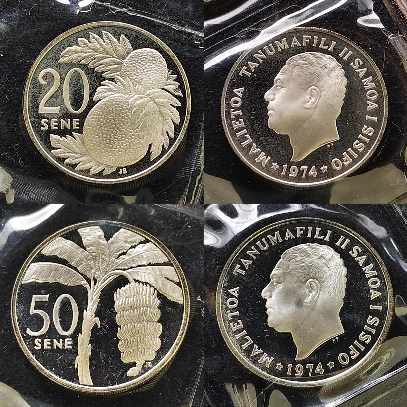 【全场包邮】纯粹捡漏拍489场（免费代拍第26场） 【少见】萨摩亚1974年官方全银精制7枚套币（含银69.024克，银价约1100元）-量5578