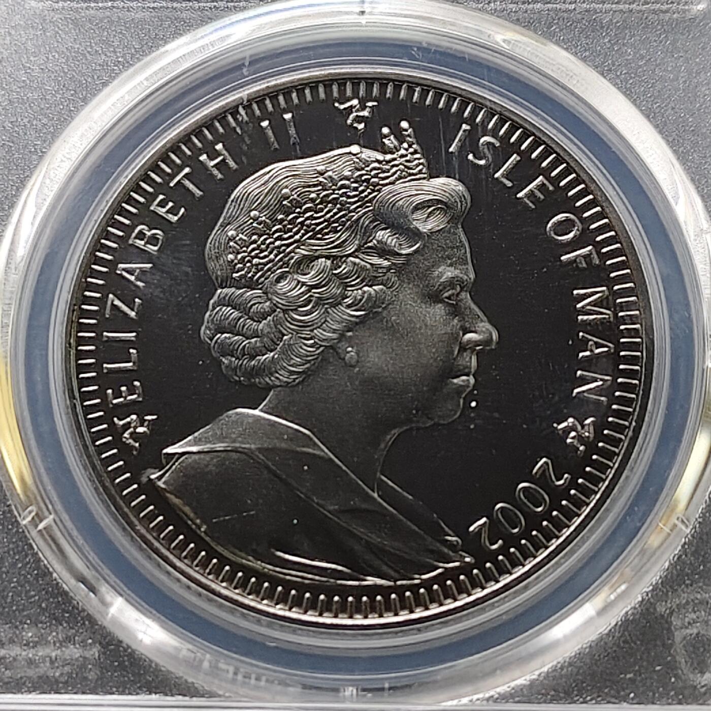 【全场包邮】纯粹捡漏拍489场（免费代拍第26场） 【收藏级·冠军分】马恩岛2002年1克朗女王母亲伊丽莎白皇太后重要时刻系列梅伊城堡克朗型纪念币-PCGS MS69