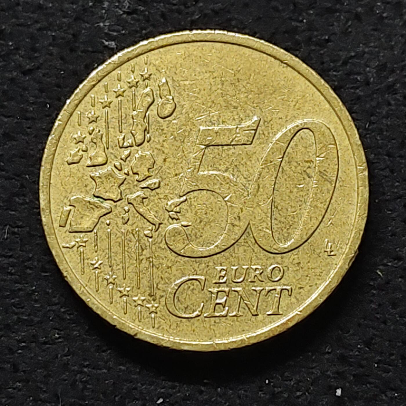 【全场包邮】纯粹捡漏拍488场（免费代拍第25场） 德国2003年50欧分-布兰登堡门