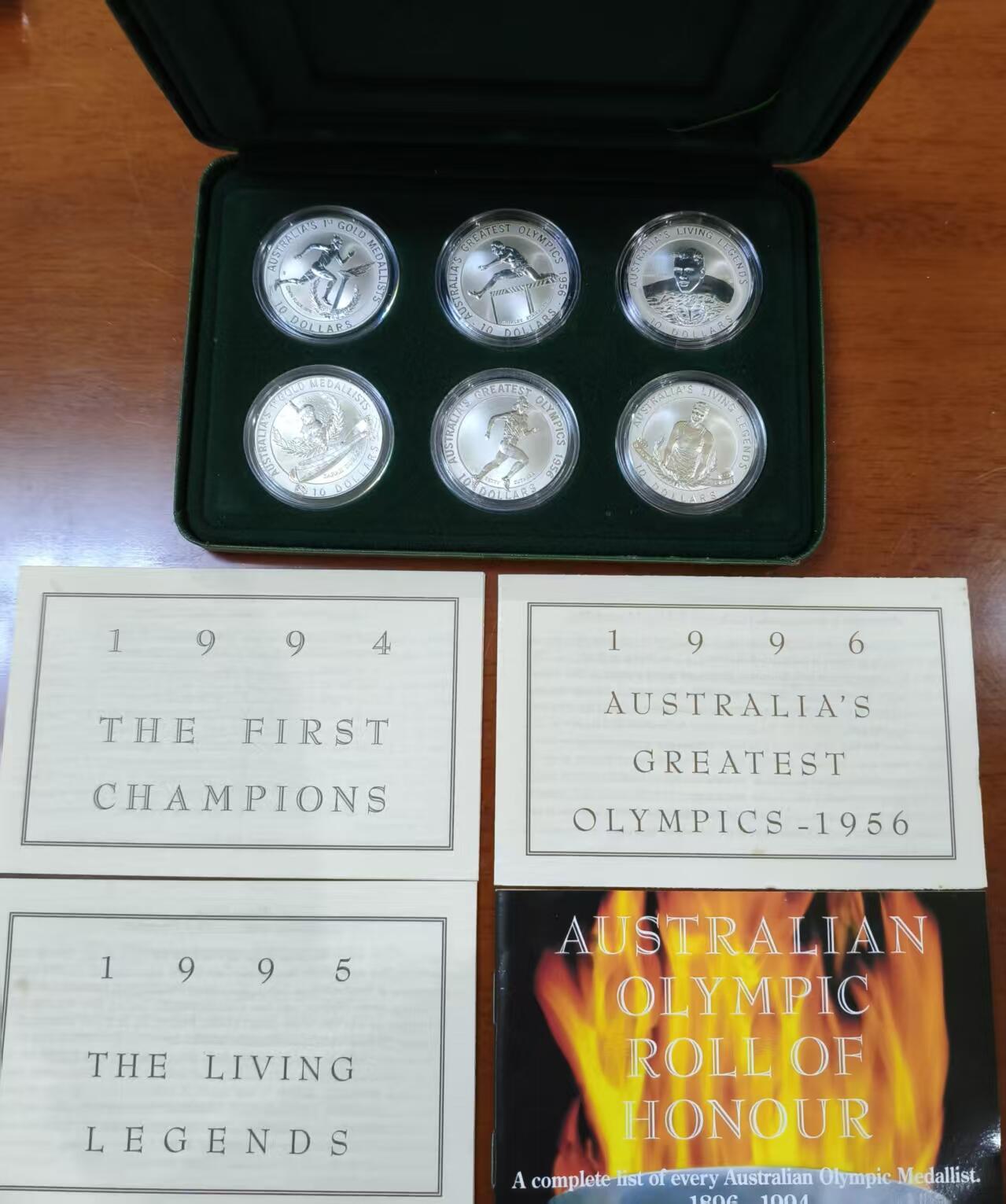 ❤️【币观天下】❤️ 第336期钱币拍卖- 2025.12.26周五晚上6点半场-长期征集拍品 澳大利亚1994--1996奥运会传奇人物系列银币套装6枚 都是在澳大利亚奥运史上留下浓墨重彩的风云人物 含纯银115.27克