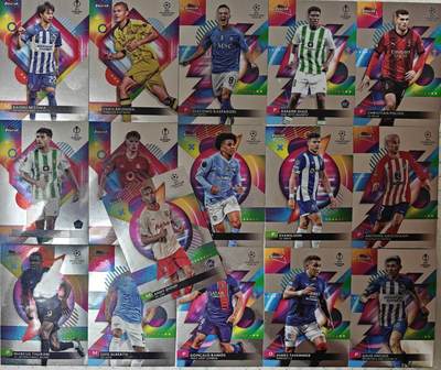 龙虎卡牌-六九场（无佣金，周六结拍，欢迎送拍） - 16张不重复 Topps Finest UEFA Champions League系列（该系列以炫彩的折射设计和丰富的平行版本为特色）