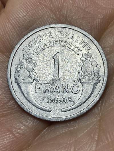 2025年第一百四十场(总第一百六十六场）外国好品散币场(免佣金) - 法兰西第四共和国1959年1法郎(关门年，owl–猫头鹰标)