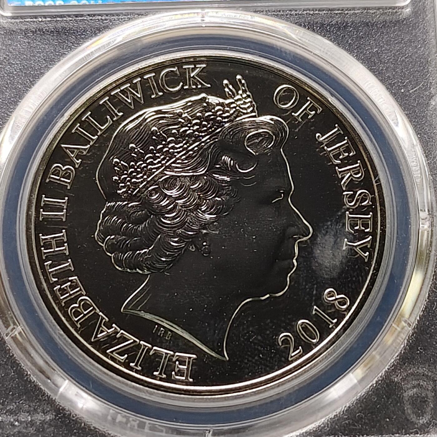 【全场包邮】纯粹捡漏拍489场（免费代拍第26场） 【收藏级·冠军分】泽西2018年5镑皇家空军100周年彩色克朗型纪念币-PCGS MS68