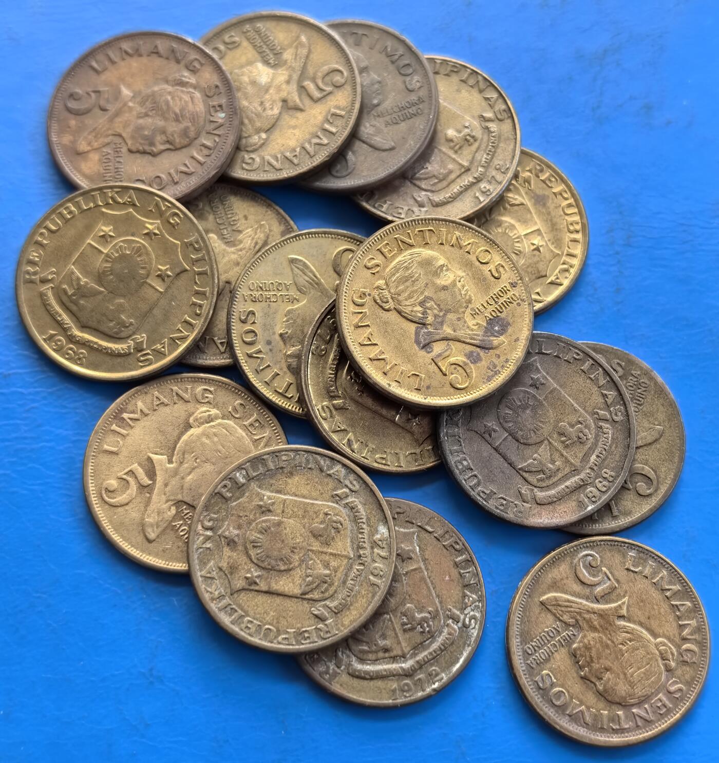 外国优质老铜币高银银币，周六九点倒数截拍，满百包邮，持续收拍 菲律宾5分16个