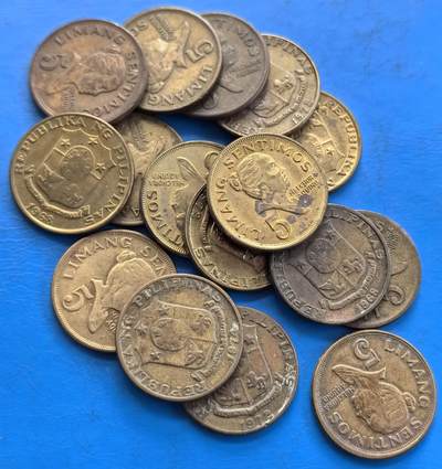 外国优质老铜币高银银币，周六九点倒数截拍，满百包邮，持续收拍 - 菲律宾5分16个