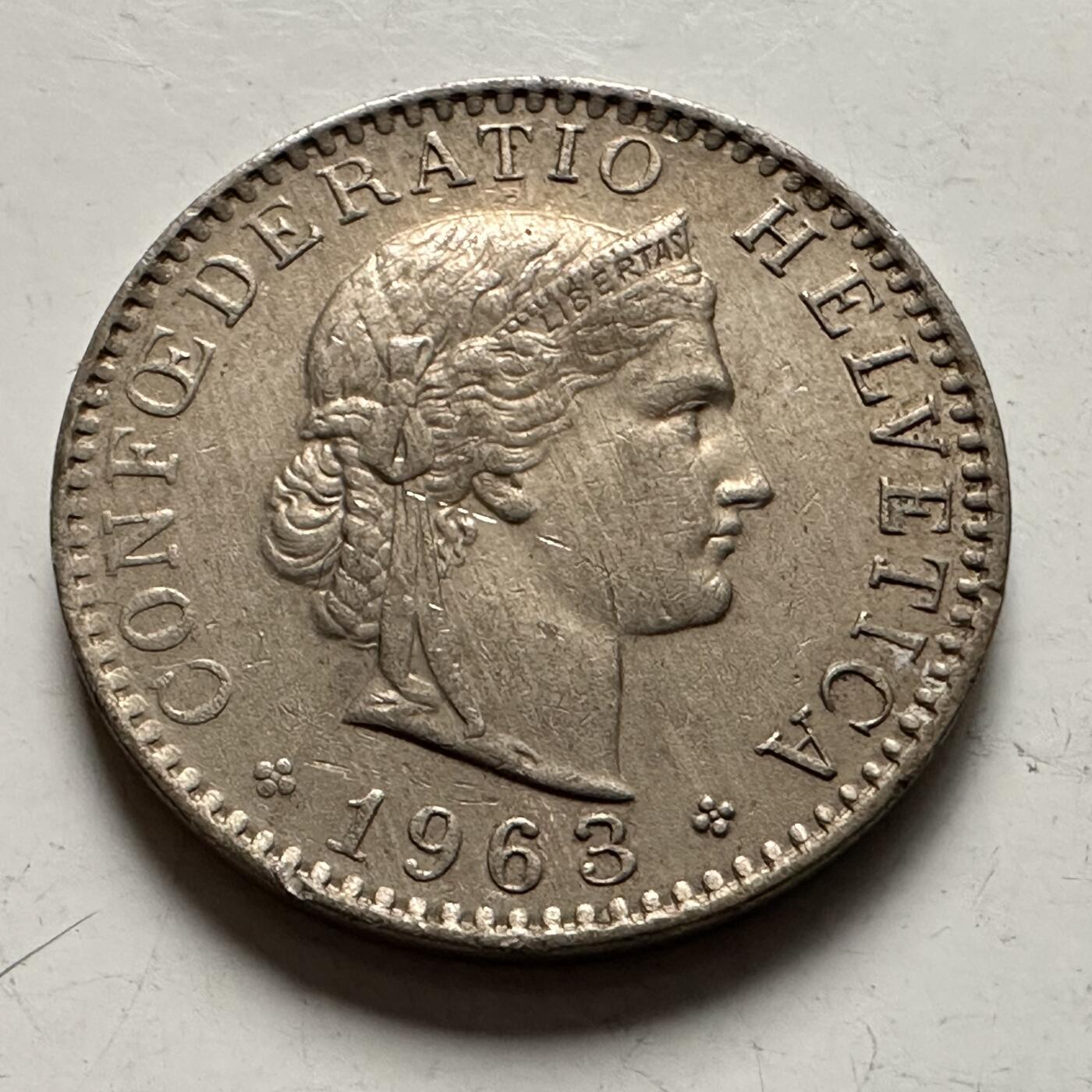 🌹外币初藏🌹🐯2025年第145场  每周二四六晚8️⃣点 接代拍 瑞士1963年20分